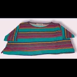 Michael Stars striped cropped lightweight tee (one size)